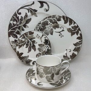 NEW LENOX 5 Piece Place Setting Silver Appliqué